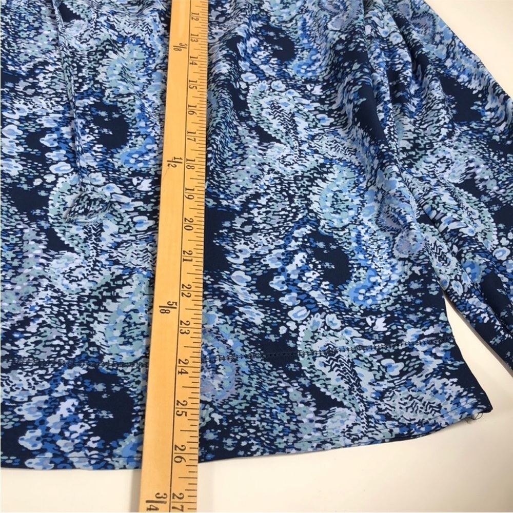 Joie Blouse Peasant Style Blue Parisian Paisley 1/4 Button Size Medium - Picture 13 of 15